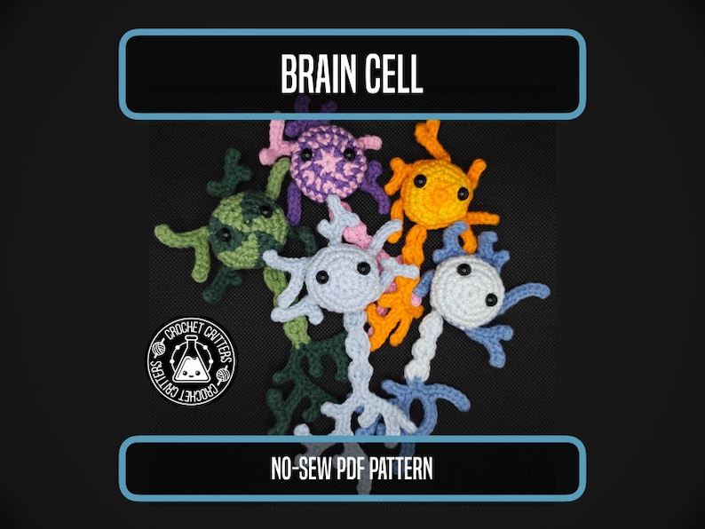 Brain Cell No-Sew Crochet Pattern 画像 1