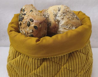 Bread basket - Utensil - Corduroy - Yellow