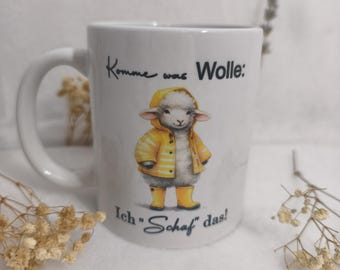 Coffee mug, coffee cup, sheep love, positive, animal, personalized
