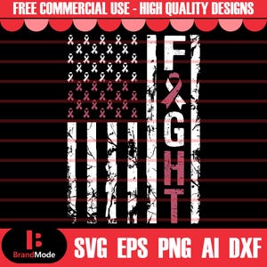 Throat Cancer Fight USA Flag Svg, Cancer Ribbon Svg, Throat Cancer Awareness SVG, Burgundy and WHITE Cancer Ribbon svg, svg cut file Cricut