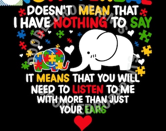 Non-Verbal Doesn't Mean That Svg, Autism Quote Svg, Autism Svg, Autism Awareness Svg, Autism Mom Svg, Autism Puzzle Svg, Puzzle Piece Svg,