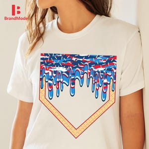 Home Plate Drip Baseball SPRINKLES PNG, Red White Blue Camo, Blue Drip, Digital Download, Camo Drip, Ice Cream Drip