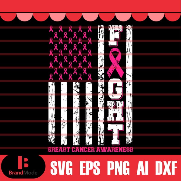 Fight cancer usa flag svg png, cancer svg, Fight svg, cancer fight svg, Fight Flag svg,  Pink Ribbon Svg, Svg file for cricut, breast cancer