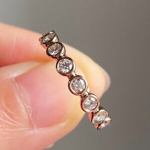 3MM Moissanite Sterling Silver Engagement Band: Handmade Wedding Ring