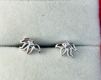 Moissanite Leaf Earrings: Handmade 925 Sterling SilverGift For Her Women's Gift Christmas Ring Wedding Ring Anniversary