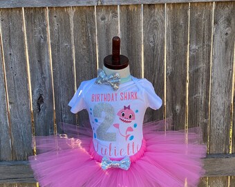 baby shark 1st birthday outfit girl