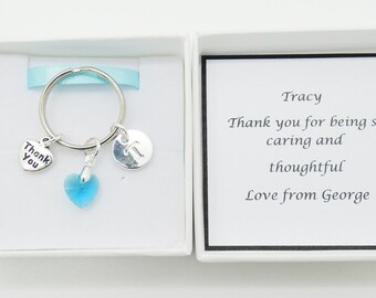 Thank you charm keyring, Thank you gift, Thank you keyring, Thank you charm, Just to say thank you, Personalised keyring, Handmade keyring