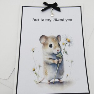 Thank you card. Just to say thanks. Mouse card. Cards. Mouse card to say thanks. Xmas card. Birthday card. Occasion card. Good luck card.