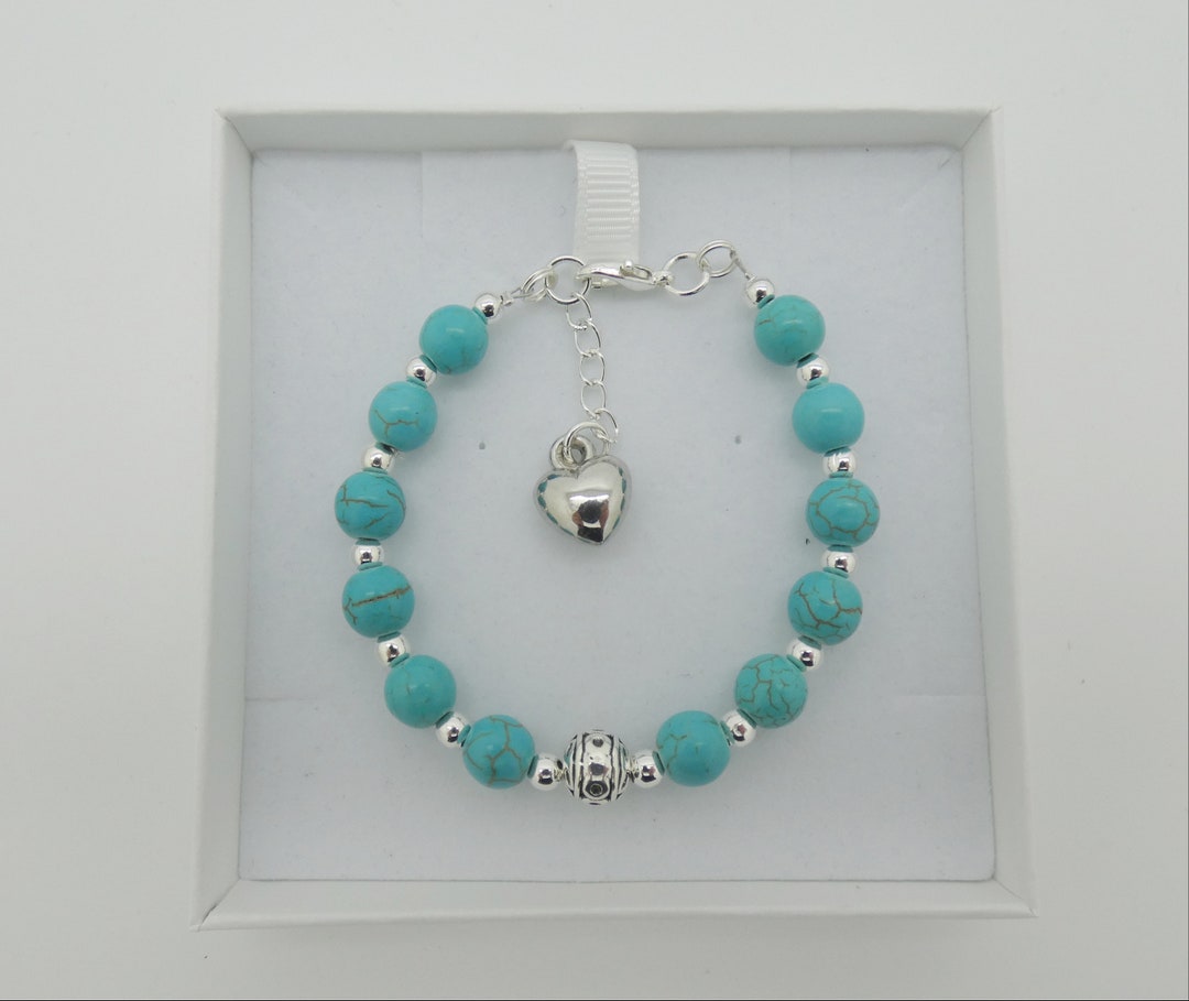 Bracelet En Argent 925 Avec Pierre Turquoise Rouge - Bijou Semi-précieux Neuf - Sans Emballage