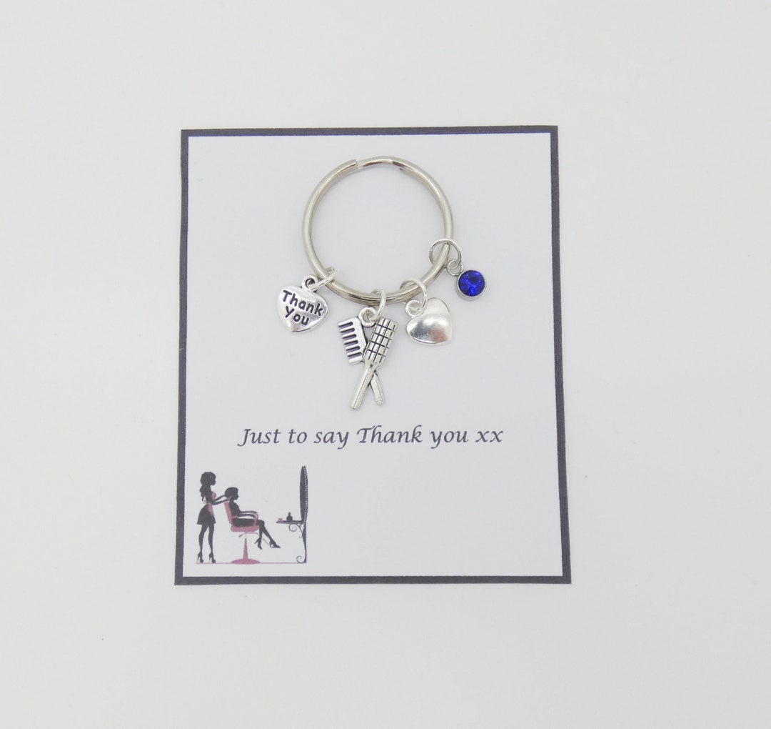 Thank You Gift. Gifts to Say Thank You. Hairdresser Gift. Keyring Gift. Gifts for Hairdressers