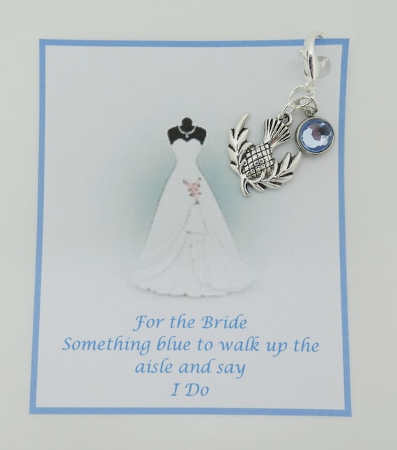 Something blue. For the bride. Thistle with blue stone. Bride accessories. Wedding accessories. Bouquet accessories. Bridal gifts