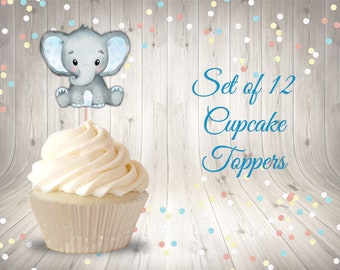 baby shower cupcakes elephant