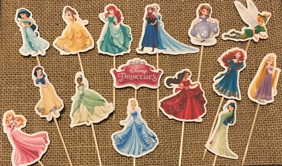 Disney Princesses Cupcake Toppers Birthday Baby Shower Party Etsy