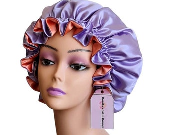 Cays Curls The Adjustable Satin Bonnet Lavender & Purple
