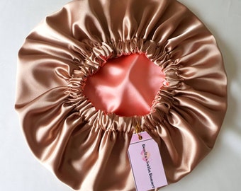 Customizable Reversible Satin Hair Bonnet, Satin Bonnet