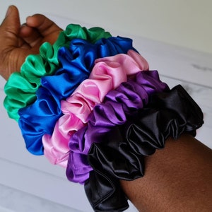 Soft Satin Scrunchies | Scrunchies | Ponytail Hair Ties | Silky Hair Scrunchies | Handmade Scrunchies