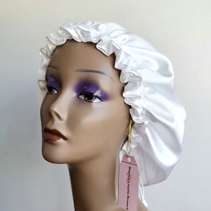Drawstring Satin Bonnet, Reversible Sleep Bonnet