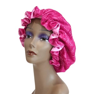 Touca de cabelo forrada de cetim | Gorro de cetim de renda
