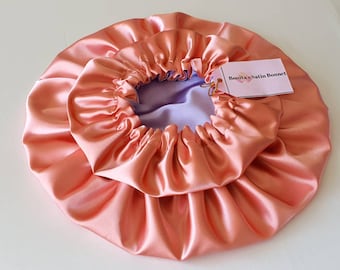 Reversible Satin Bonnet, Satin Sleep Bonnet, Satin Hair Bonnet