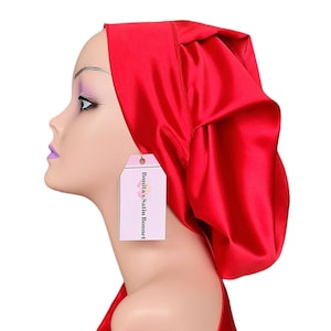 Adjustable Satin Hair Bonnet | Double Lined Satin Bonnet | Satin Bonnet | Sleep Hair Bonnet | Bonnet with Ties