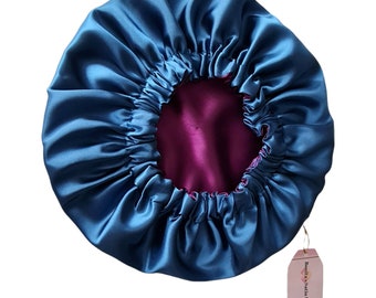 Cofano reversibile in raso / Cofano per capelli personalizzato