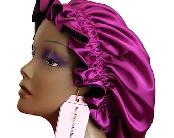 Cofano reversibile in raso a doppio strato / cofano per capelli arruffati