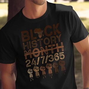 Schwarze Geschichte Monat T-Shirt, Afrikanische Karte Shirt, Gleichheit Shirt, 24 7 365 Shirt, Ermächtigung T-Shirt, Raed Fist Tee, BHM T-Shirt