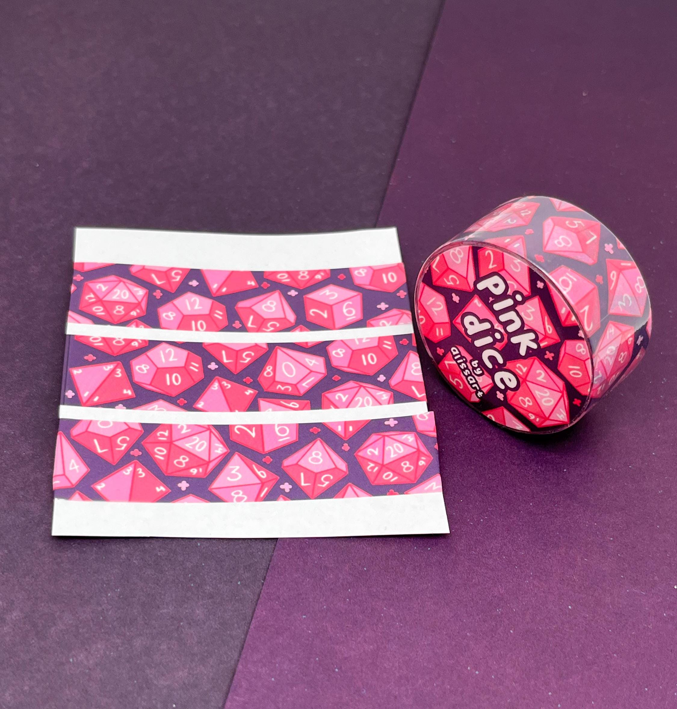 Washi Tape | RPG Pink Dice | 2cmx10m
