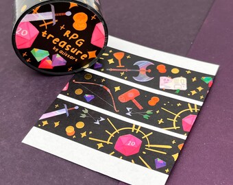 Washi Tape | RPG themed | Gold Foil | 2cmx10m