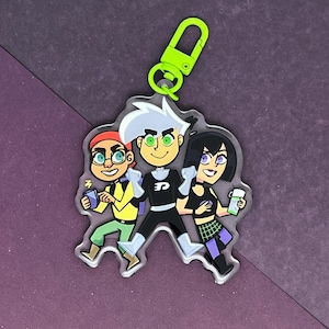 Danny Phantom Acrylic Charm | 3&quot; Inch / 7,5cm | Danny Tucker & Sam keychain