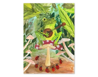 Banjo Frog Greeting card