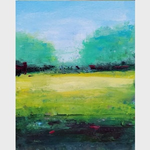 Meadow Painting Landscape Original Art Wildflowers Oil on Canvas Painting  8X10” Original Painting  Landscape Wall Art by Tamar