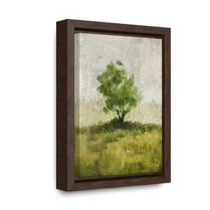 Neutral Landscape Painting FRAMED Canvas Print Tree Art Landscape Original Art Tree painting Countryside Painting Oil Painting Vintage style