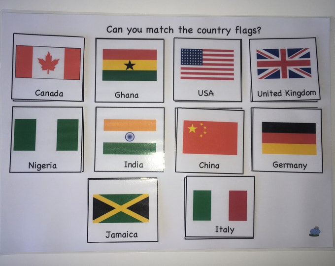 Flag Matching Game, Country Flags, Countries Game, World Flags