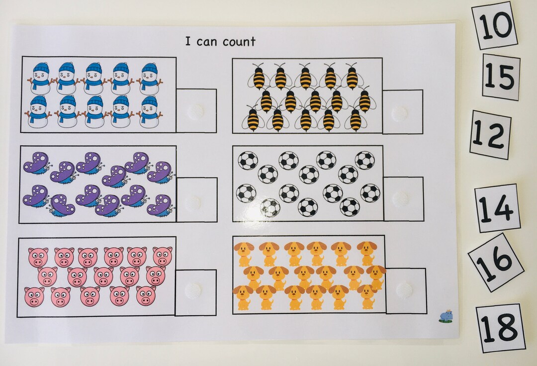 Counting Numbers Learn Numbers Counting Game Flash Card - Etsy
