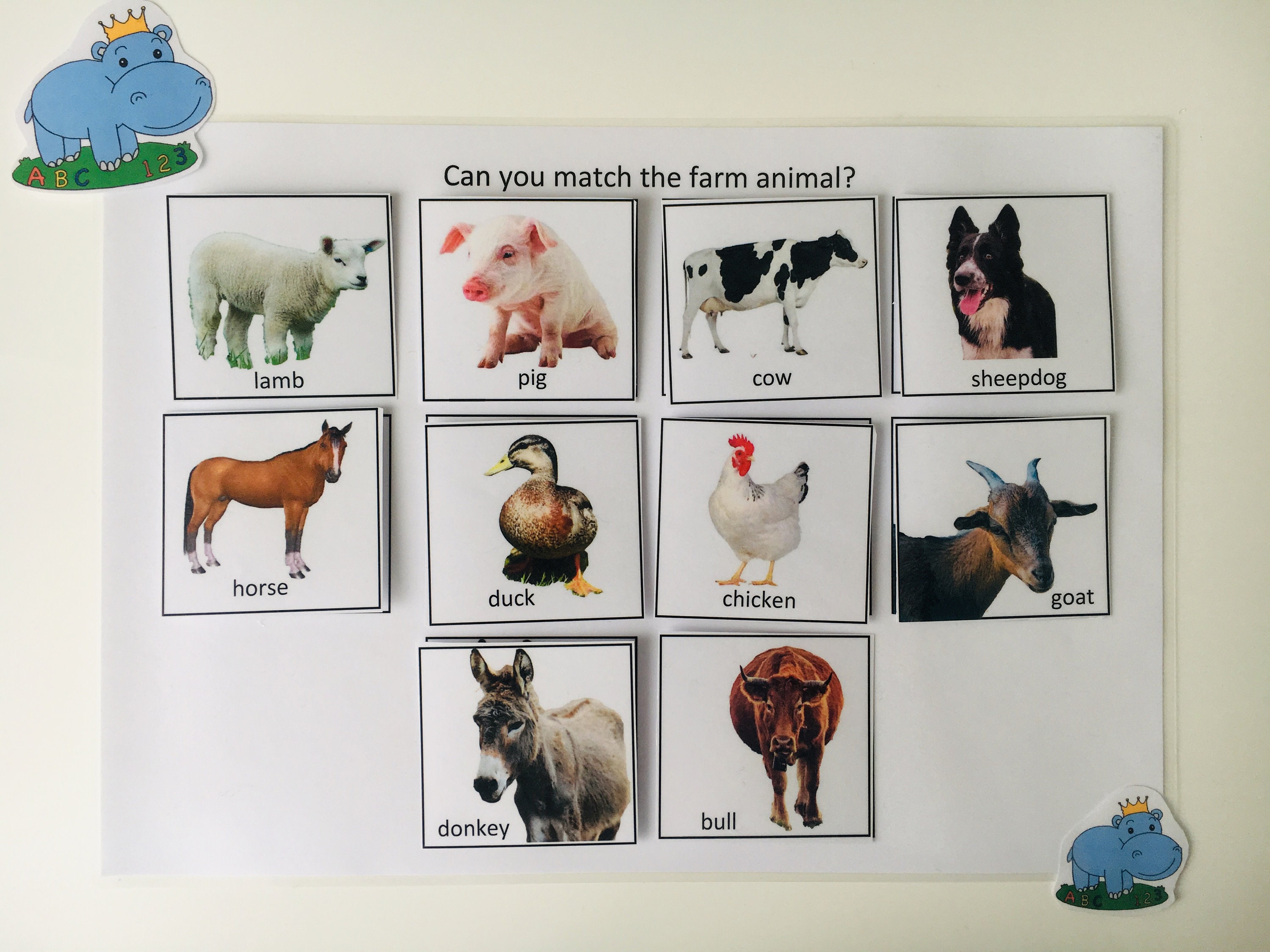 Farm Animal Matching Flashcards Learning Animals Teaching - Etsy Ireland Farm Animal Matching Flashcards Learning Animals Teaching - Etsy Ireland