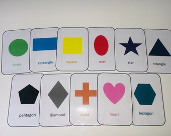 Shape flash cards, Shape game, Laminated flash cards, Toddler game, Teaching Resource, Educational, Home school, Pre school, EYFS