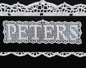 Personalized crochet name doily,  last name/ family name sign,initial letters Anniversary,Birthday remembrance gifts Custom memorial doilies