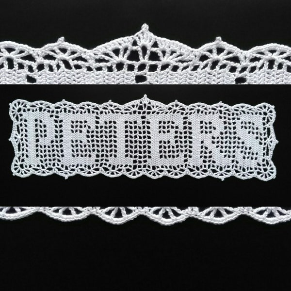 Personalized crochet name doily,  last name/ family name sign,initial letters Anniversary,Birthday remembrance gifts Custom memorial doilies