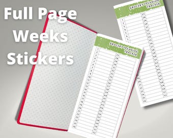 Grocery Spending Tracker - 52 Weeks - Full Page Hobonichi Sticker