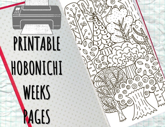 Printable Trees Hobonichi Weeks Coloring Pages Hobo Weeks - Etsy