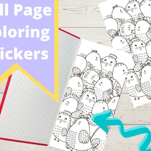 Chickens Hobonichi Weeks Full Page Coloring Sticker Chickens