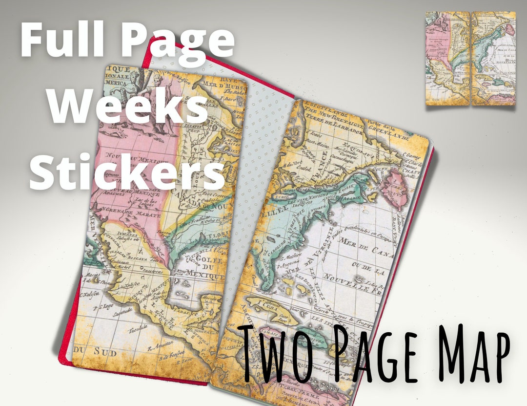 Two Page Map Hobonichi Weeks Full Page Sticker Set Etsy