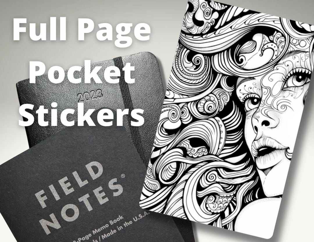 Looking Back Coloring Sticker for Pocket/field Notes - Full Page ...