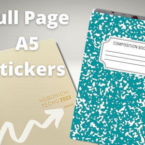 Teal Composition Notebook A5 Full Page Sticker