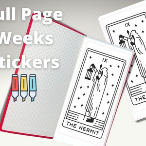 Pegatina para colorear de página completa de El ermitaño de Hobonichi Weeks