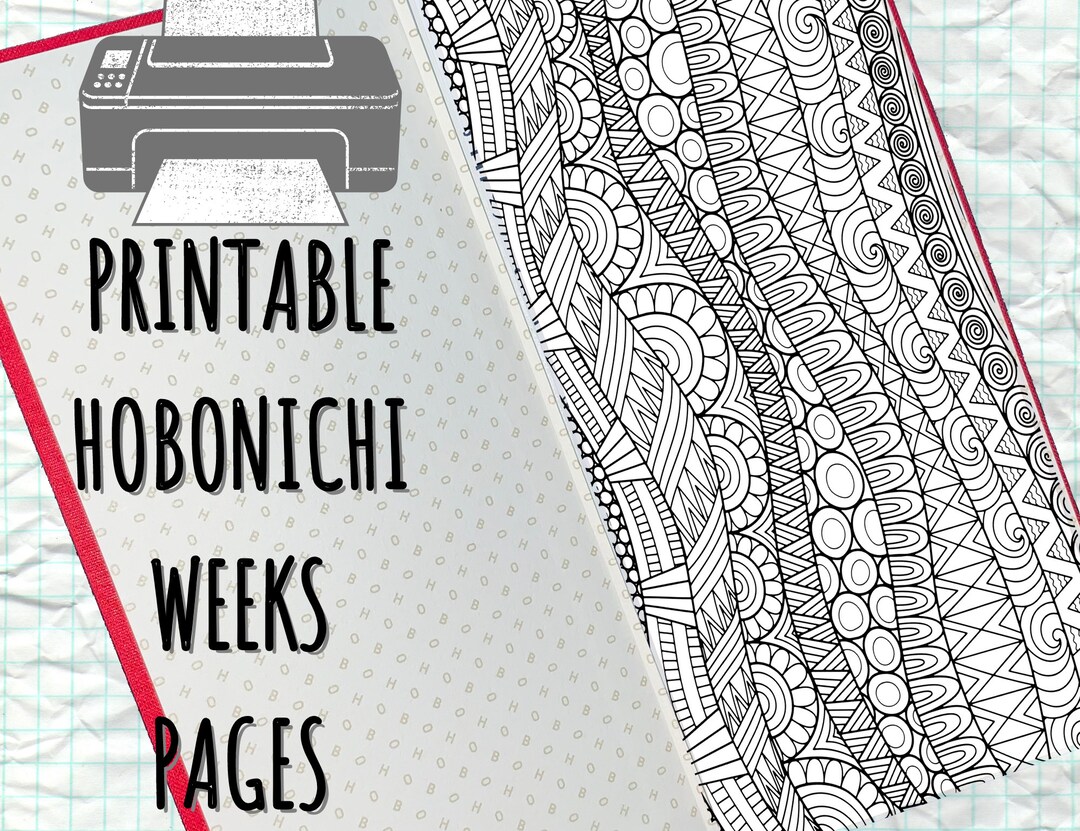 Printable Abstract Waves Pattern Hobonichi Weeks Coloring Pages, Hobo ...
