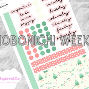 Christmas Trees Holiday Hobonichi Weeks Weekly Sticker Kit