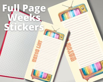 Watch List Full Page Sticker Fit for Hobonichi Weeks Planners