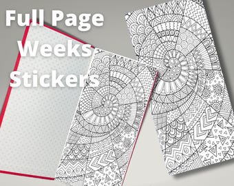Swirl Adult Coloring Hobonichi Weeks Full Page Sticker
